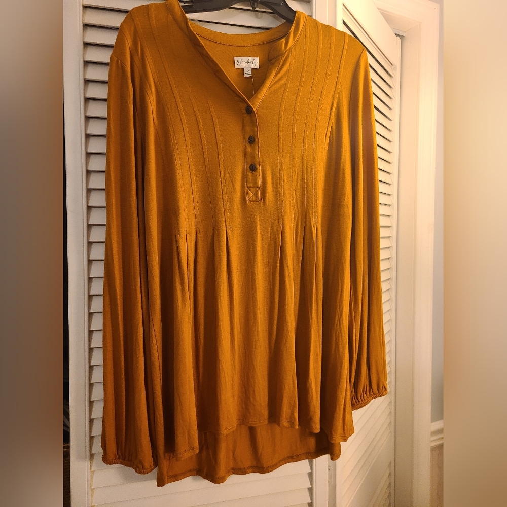 Wonderly Women's Long Sleeve Henley Tunic